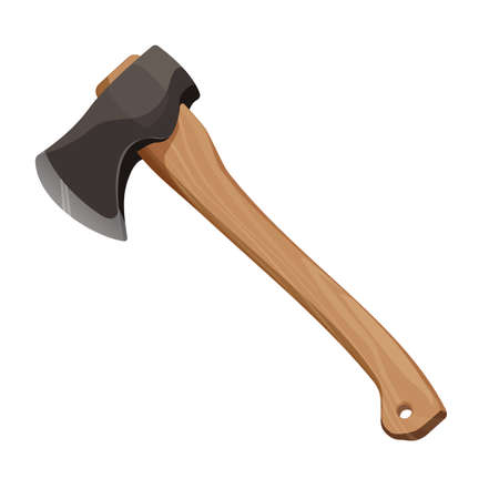Wooden axe. Element for woodworkingのイラスト素材