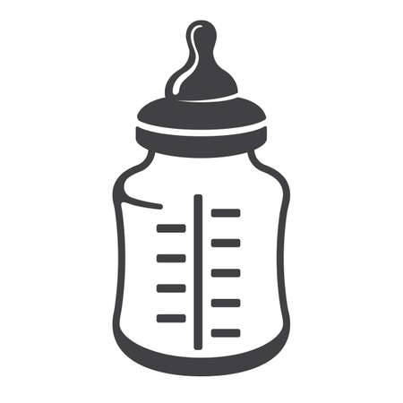 Baby bottle icon isolated on white background. Realistic vector illustrationのイラスト素材