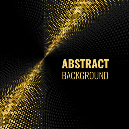 Abstract goldet halftone geometric background. Vector illustrationのイラスト素材