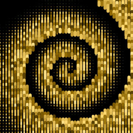 Abstract goldet halftone geometric background. Vector illustrationのイラスト素材