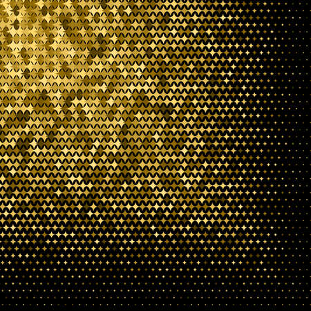 Abstract goldet halftone geometric background. Vector illustrationのイラスト素材