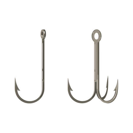 Two Fishing Hooks Icon Fisherman Equipment Signのイラスト素材