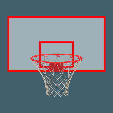 Basketball hoop on backboard isolated on white backgroundのイラスト素材