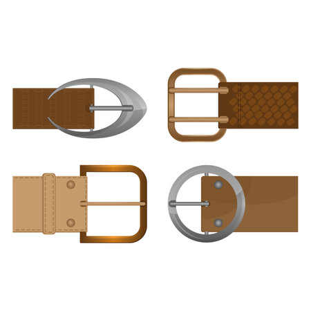 Belt buckles metal unisex clothing accessories worn on waistband.のイラスト素材