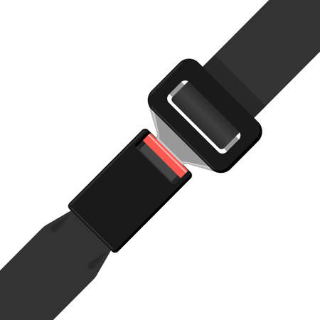 Safety black belt isolated on white background. Security seatbeltのイラスト素材