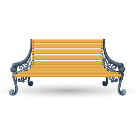 Wooden bench isolated on white background. Place for restのイラスト素材