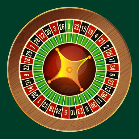 Colorful wheel of luck or fortune on green background.のイラスト素材