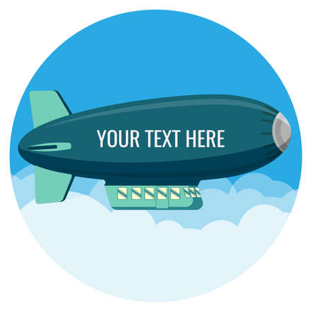 Airship power-driven aircraft kept buoyant by body of gasのイラスト素材