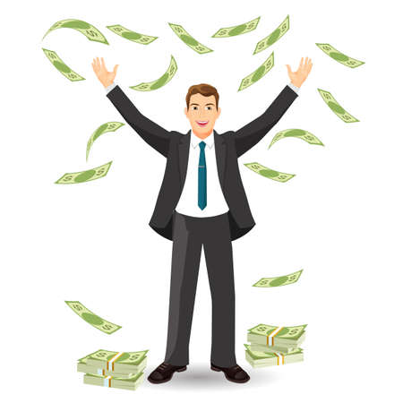 Financial income for office worker, payments for employee conceptのイラスト素材