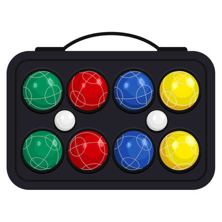 Bocce ball in kit or case vector illustration isolated on white backgroundのイラスト素材