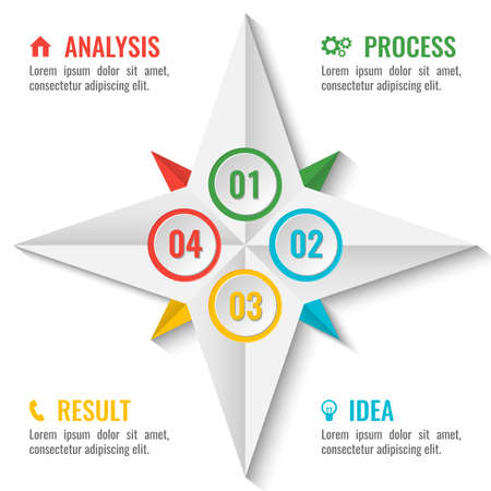 Business infographic scheme in star shape on whiteのイラスト素材