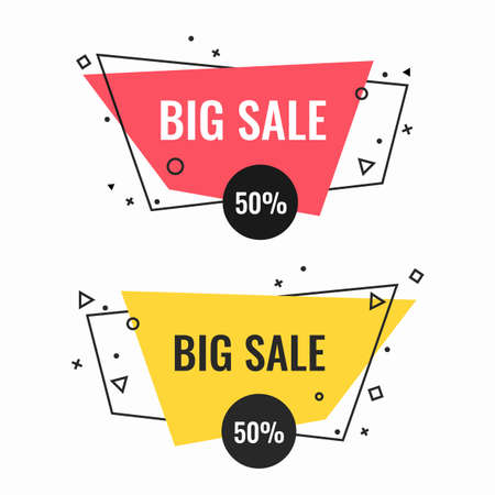 Big sale bright isolated promotional emblems setのイラスト素材