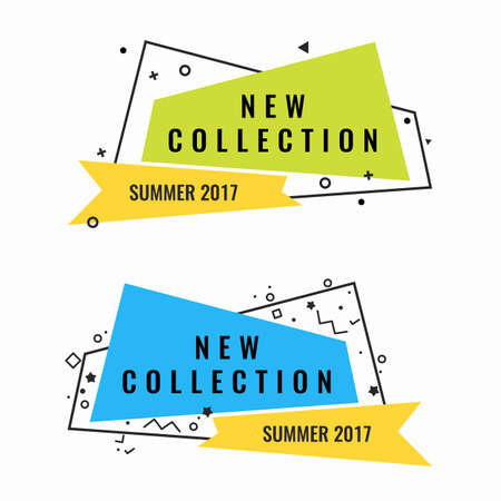 New collection of summer 2017 promotional logotypes setのイラスト素材