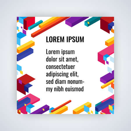 Infographic background with colorful geometric elements and place for textのイラスト素材