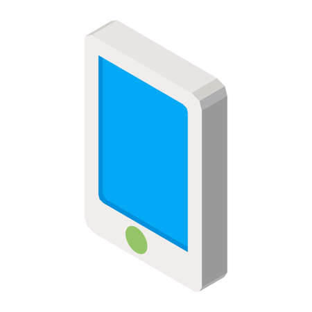 Mobile phone three dimensional business icon vector illustration isolatedのイラスト素材