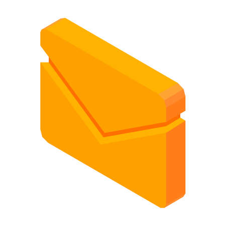 Letter mail 3D icon vector illustration isolated on white. Sign of message, information about income correspondence on e-mail addressのイラスト素材