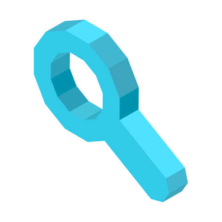 Magnifier icon for designation of search button isolated illustrationのイラスト素材