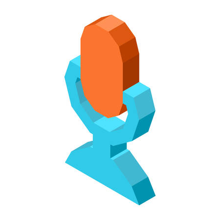 Retro microphone icon for voice input isolated illustrationのイラスト素材