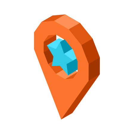 Favorite geolocation icon with blue star inside circleのイラスト素材