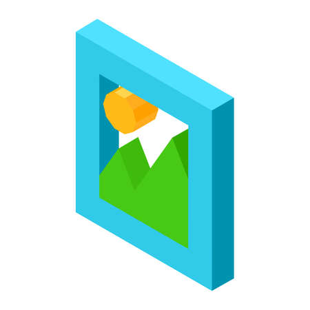 Gallery icon for mobile devices isolated 3D illustrationのイラスト素材