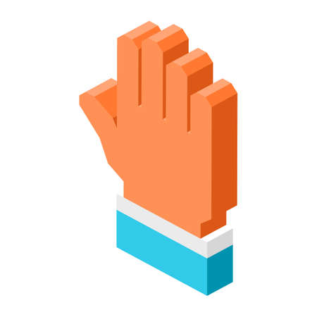 Open human palm icon isolated 3D cartoon illustrationのイラスト素材