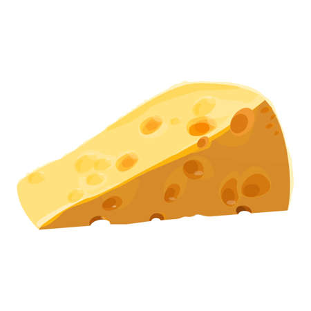 Swiss cheese piece with large holes vector illustration isolated on whiteのイラスト素材
