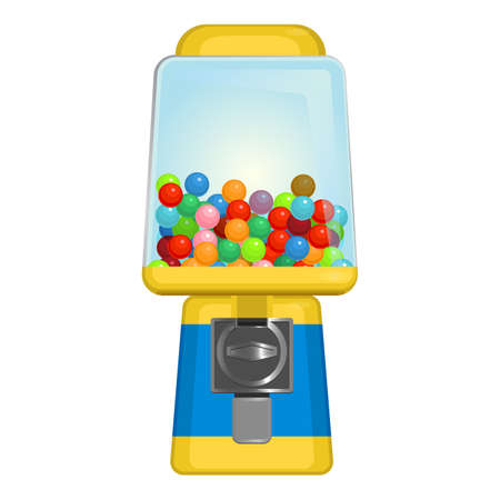 Gumball machine with square display in yellow and blue colorsのイラスト素材