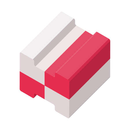 Two color bubble gum isometric 3D vector illustration isolatedのイラスト素材