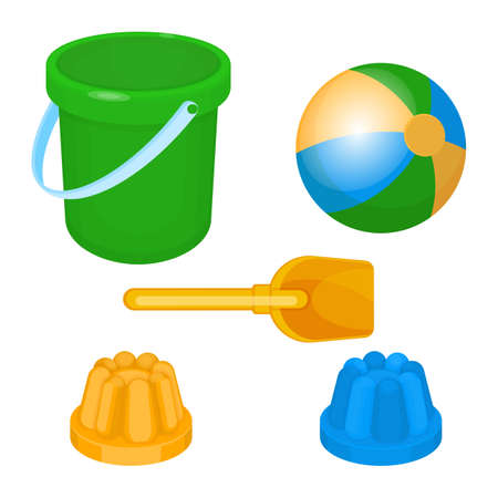 Children toys and supplies for games vector illustration isolated on white background.のイラスト素材