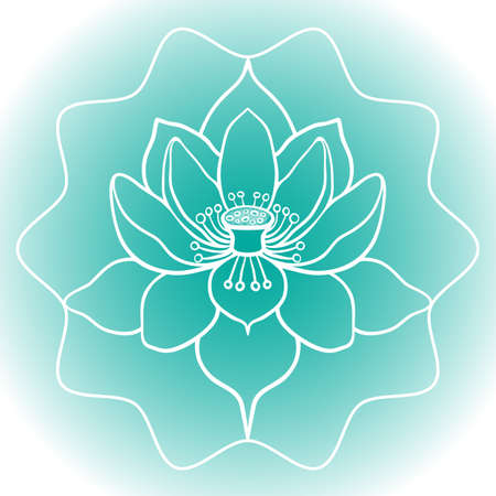 Schematic picture of flower lotus in blossom vector illustrationのイラスト素材