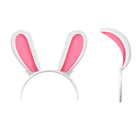 Bunny years profile and front view vector illustration isolatedのイラスト素材