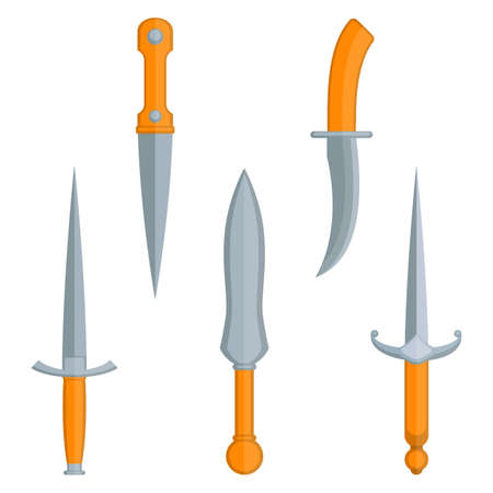 Set of dagger knives with very sharp point edges vectorのイラスト素材