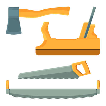 Deforestation tools set of icons on vector illustrationのイラスト素材