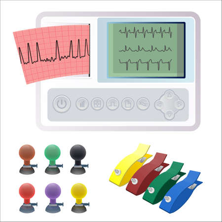 Electrocardiogram machine vector illustrationのイラスト素材