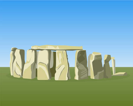 Stonehenge famous prehistoric monument consists of ring standing stonesのイラスト素材