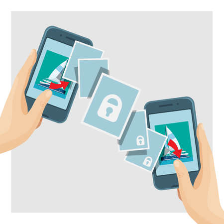 Encryption process of encoding message or information vector illustrationのイラスト素材