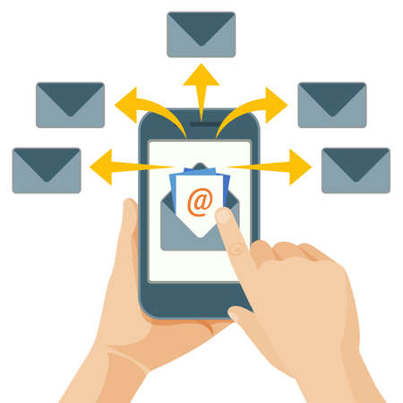 Email marketing act of sending commercial messages to peopleのイラスト素材