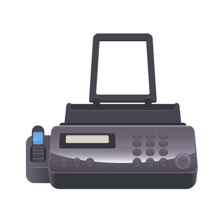 Fax machine telecopying or telefax telefacsimile, telephonic transmissionのイラスト素材
