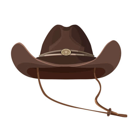 Vintage cowboy hat with lace in dark brown colorのイラスト素材
