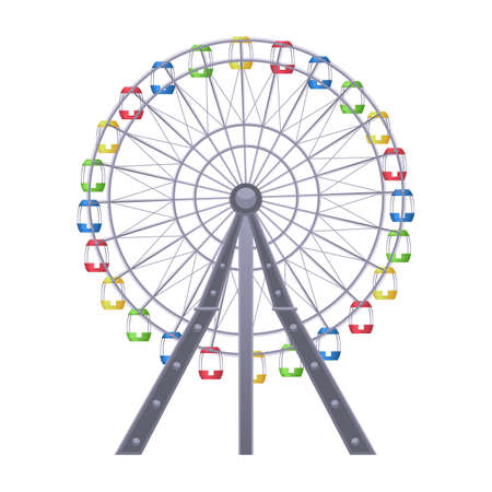 Ferris big observation rotating wheel with multiple passenger-carrying carsの写真素材