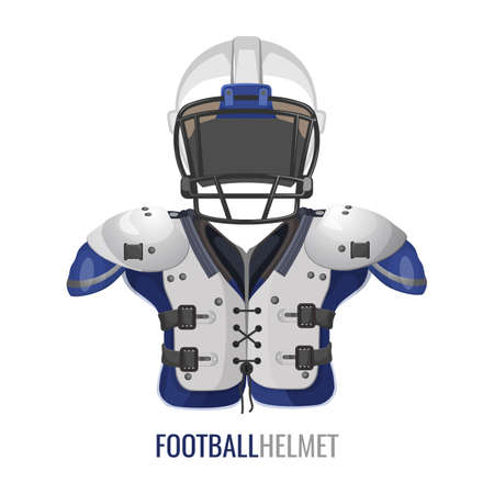 American football costume element cartoon vector informative posterのイラスト素材
