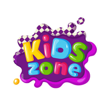 Children playground area, kids zone logo on whiteのイラスト素材