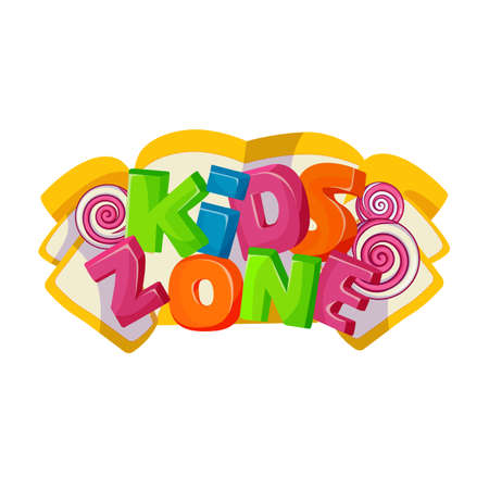 Children playground area, kids zone logo on whiteのイラスト素材
