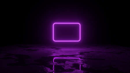 Pink neons frame fly over the groundの写真素材