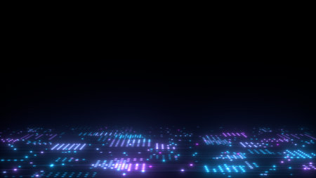 3d abstract art  render, circles and dots on the black