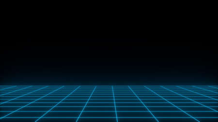 3D render synthwave wireframe net abstractの写真素材