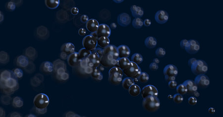 Abstract black  with geometric shapes, depth of field and bokeh.の写真素材