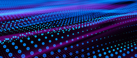 Abstract big data futuristic light wallpaper background design. Science dark pattern with structure...