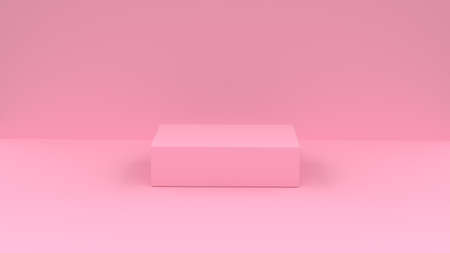 3d abstract  render. Pink platform for product display. Interior podium place. Blank decoration template for design.の写真素材