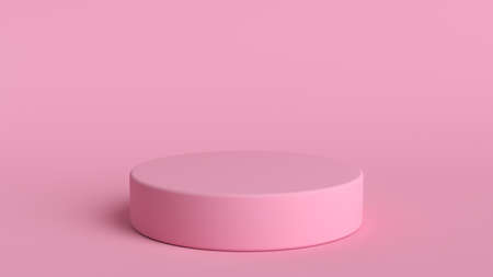 3d abstract  render. Pink platform for product display. Interior podium place. Blank decoration template for design.の写真素材